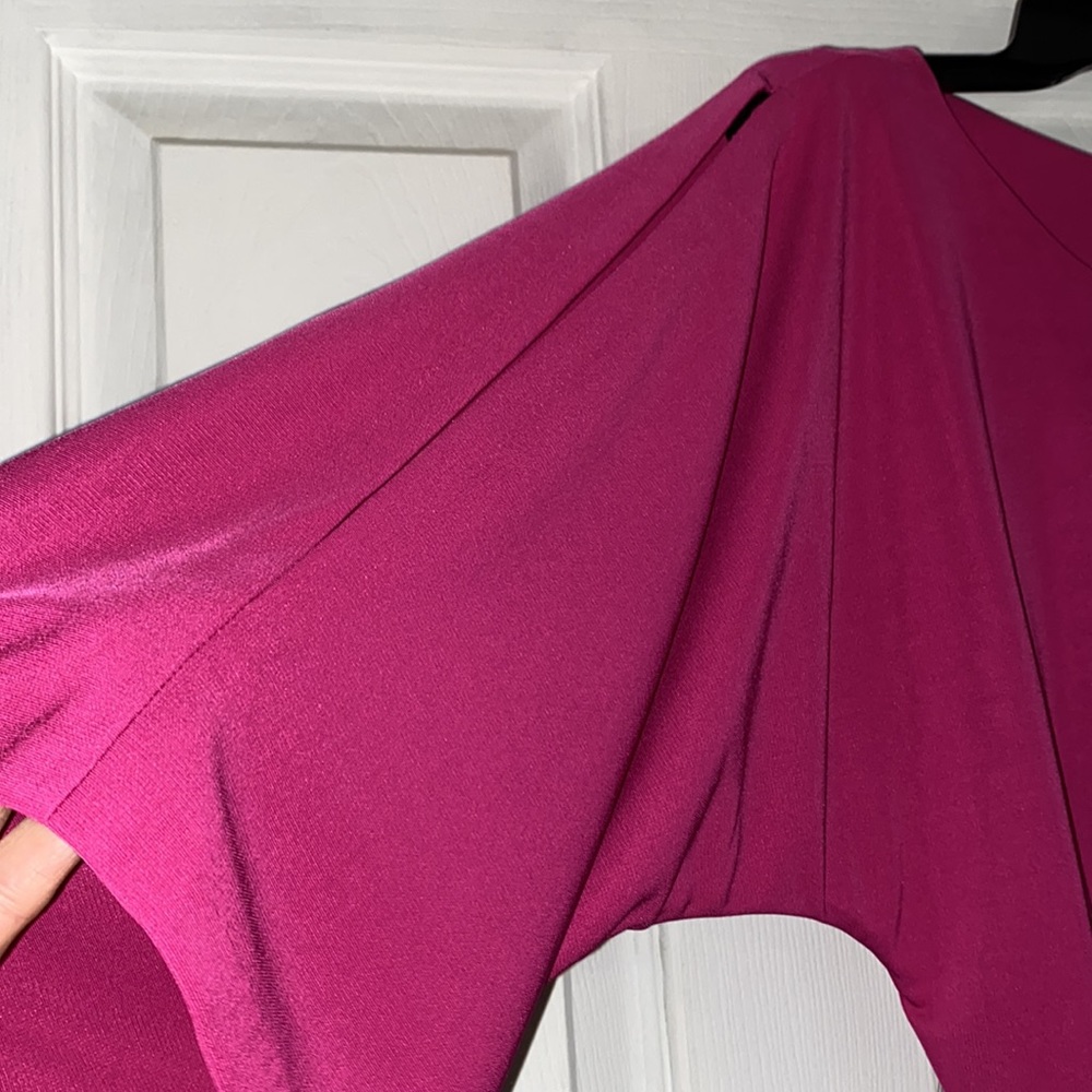 The Limited Berry Fuchsia Pink Open Sleeve Tie Waist Lined Dress NWT - Picture 5 of 12